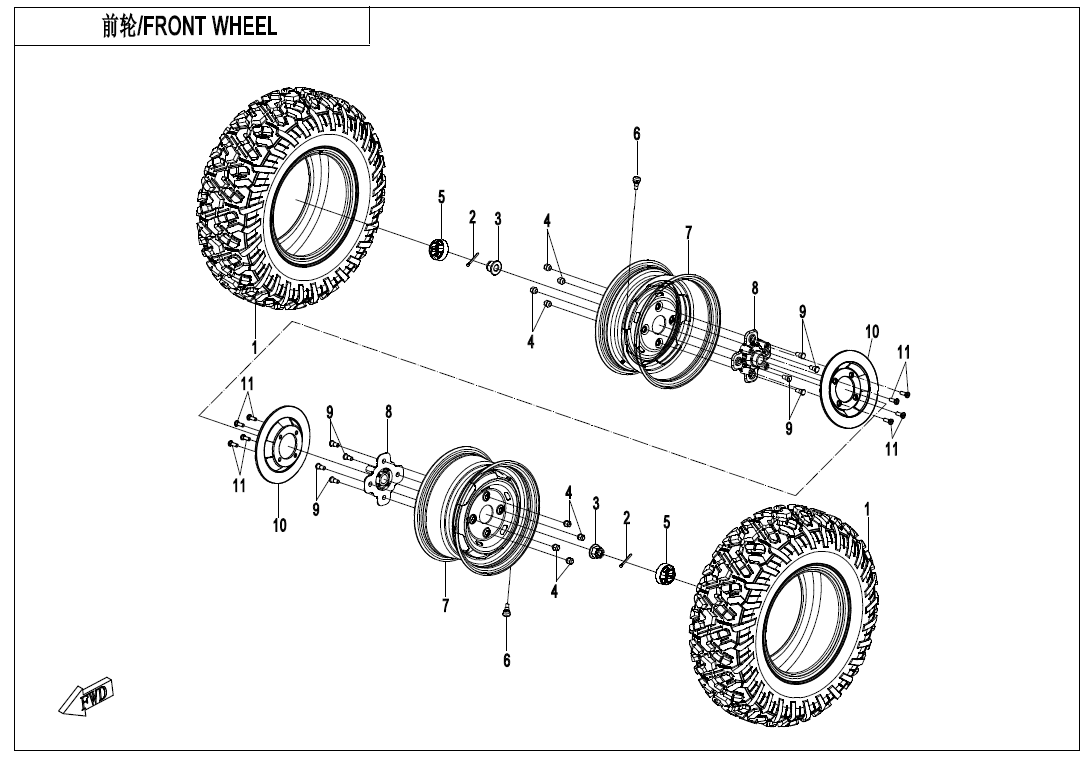 FRONT WHEEL(STEEL) CF400AZ-7L-F07-B