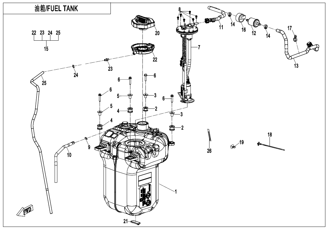 FUEL TANK CF400AZ-7L-F12