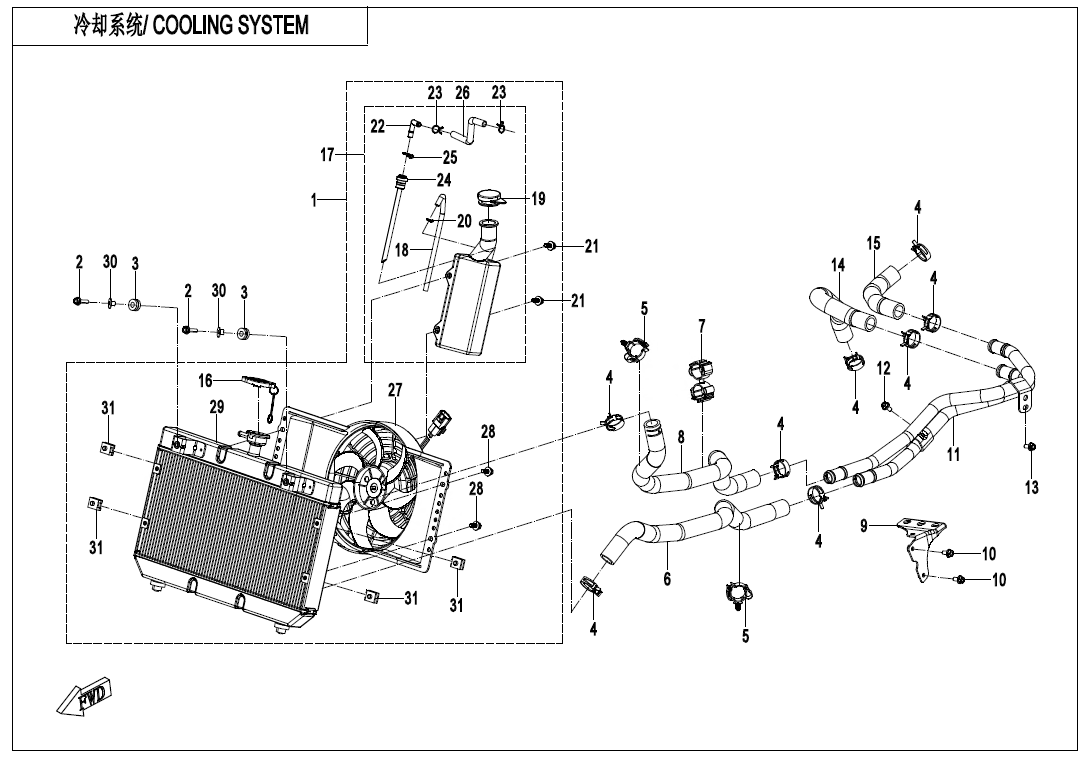 COOLING SYSTEM CF400AZ-7L-F18