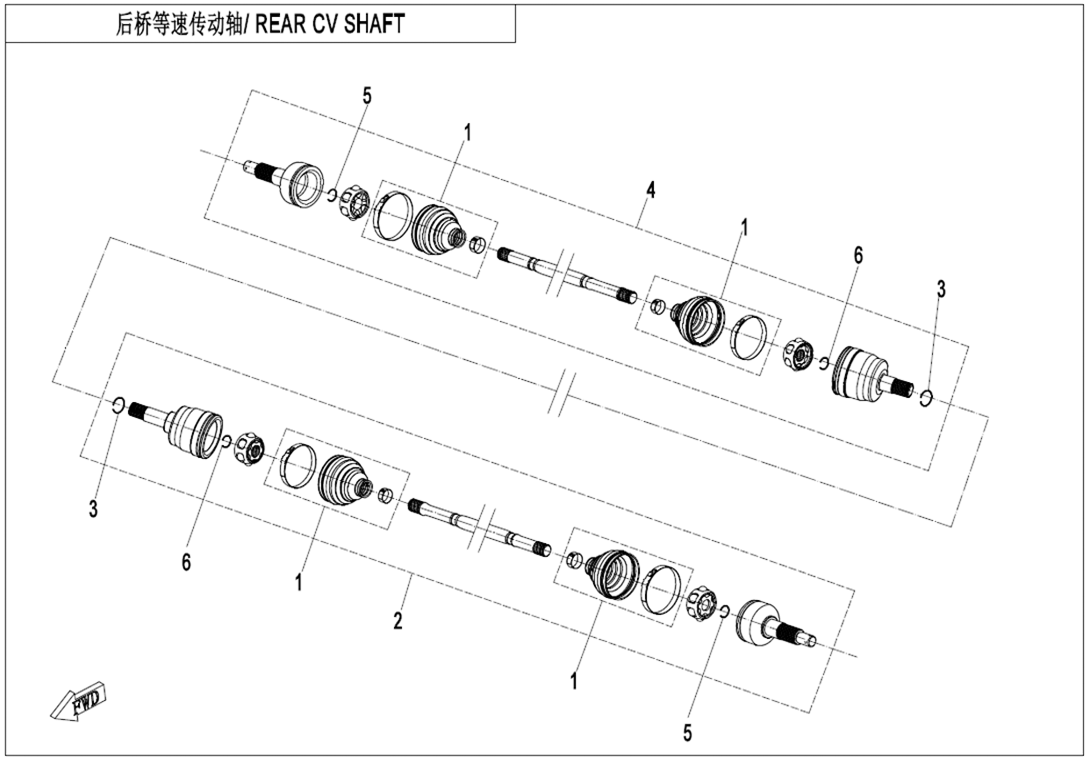 REAR CV SHAFT CF400AZ-7L-F28