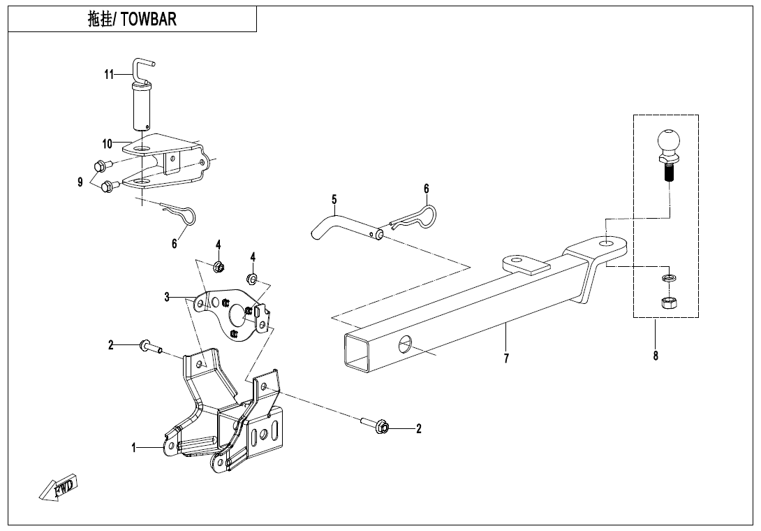 TOWBAR(PIN SHAFT CONNECTION)