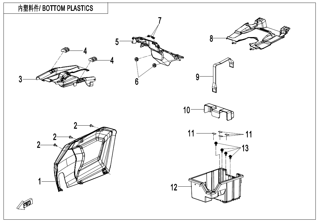 BOTTOM PLASTICS CF600AU-3L-F04-8