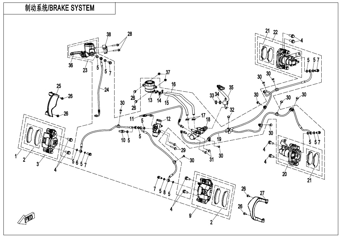 BRAKE SYSTEM CF600AU-3LA-F08-A