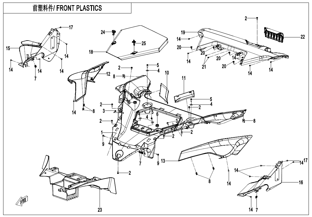 FRONT PLASTICS CF1000SU-D-F04-2