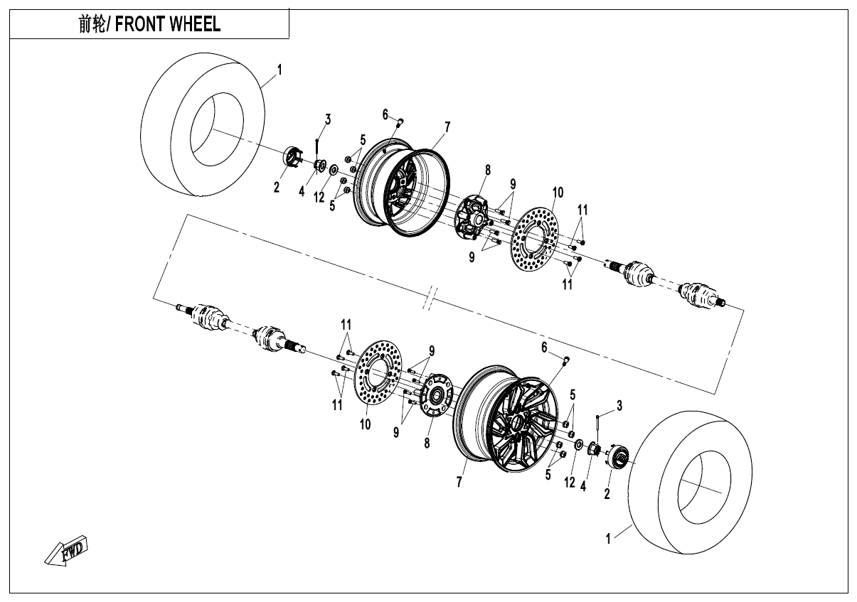 FRONT WHEEL CF1000SZ-3A-F07