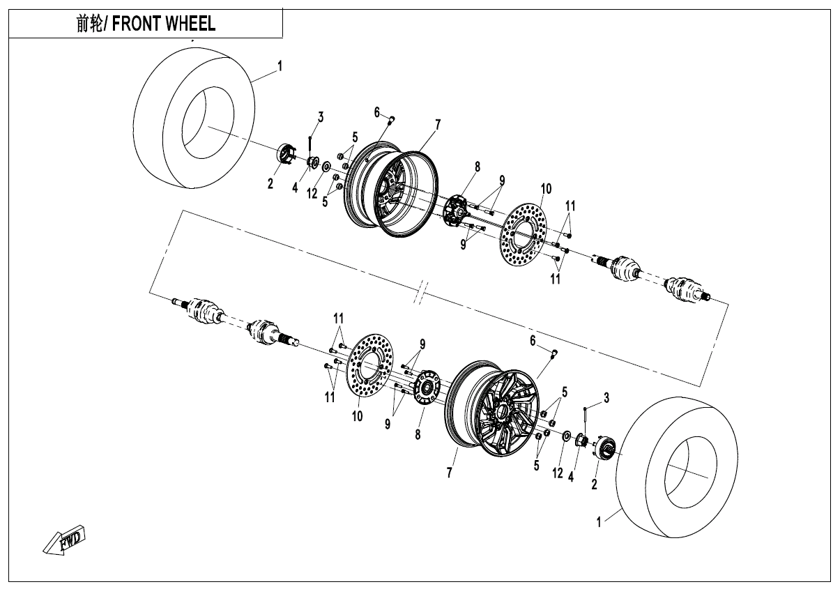 REAR WHEEL CF1000SZ-3A-F11