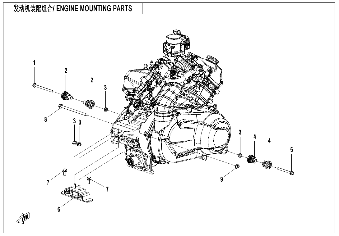 ENGINE MOUNTING PARTS CF1000SZ-3L-F00-1
