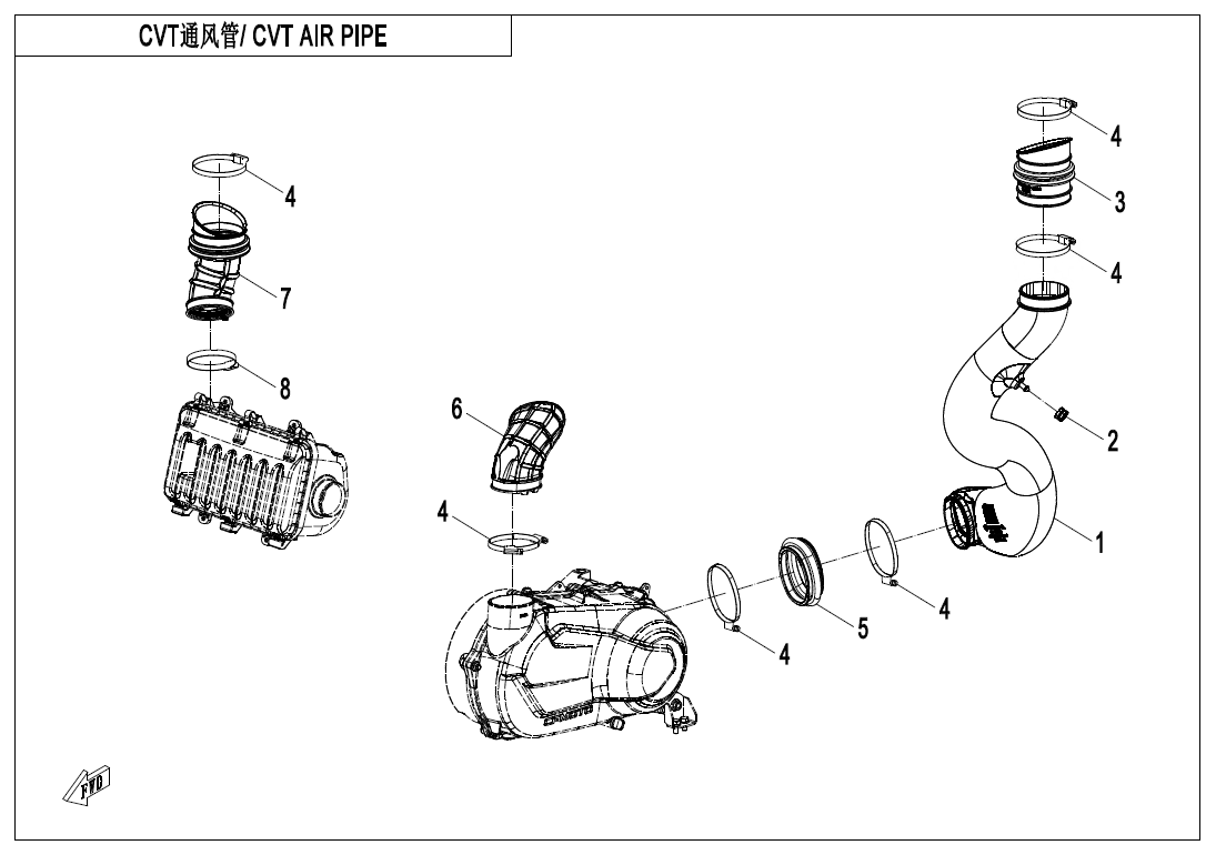 CVT AIR PIPE CF1000SZ-3L-F00-2