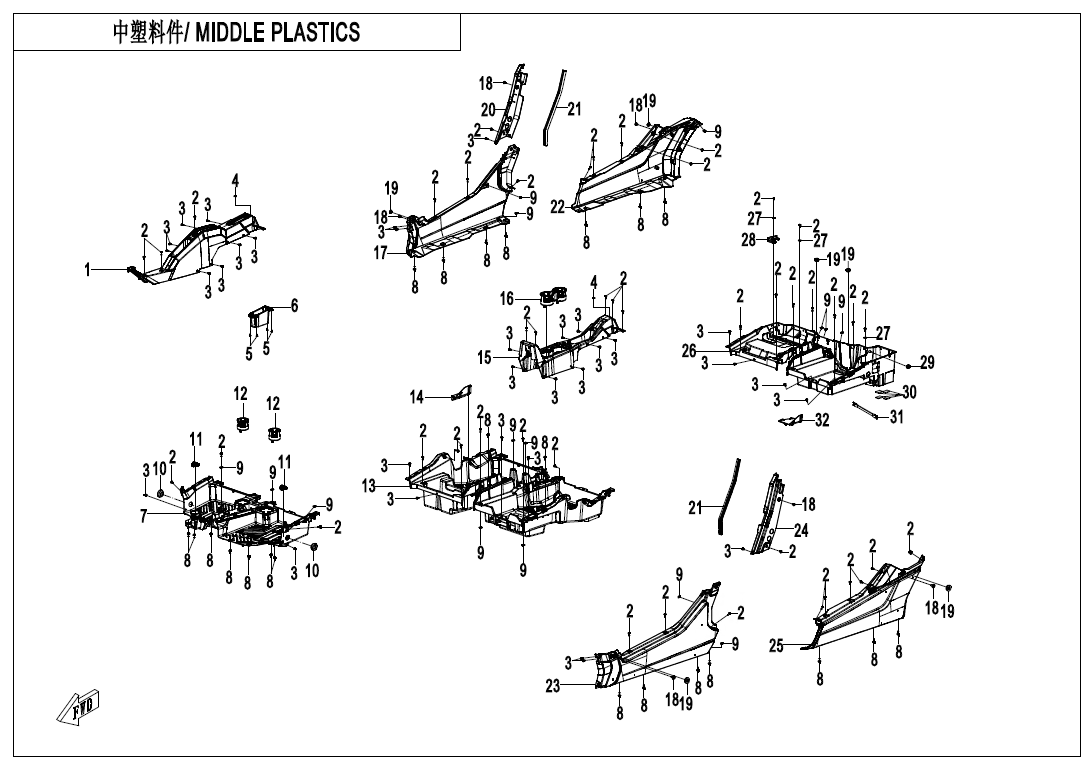 MIDDLE PLASTICS CF1000SZ-3L-F04-3