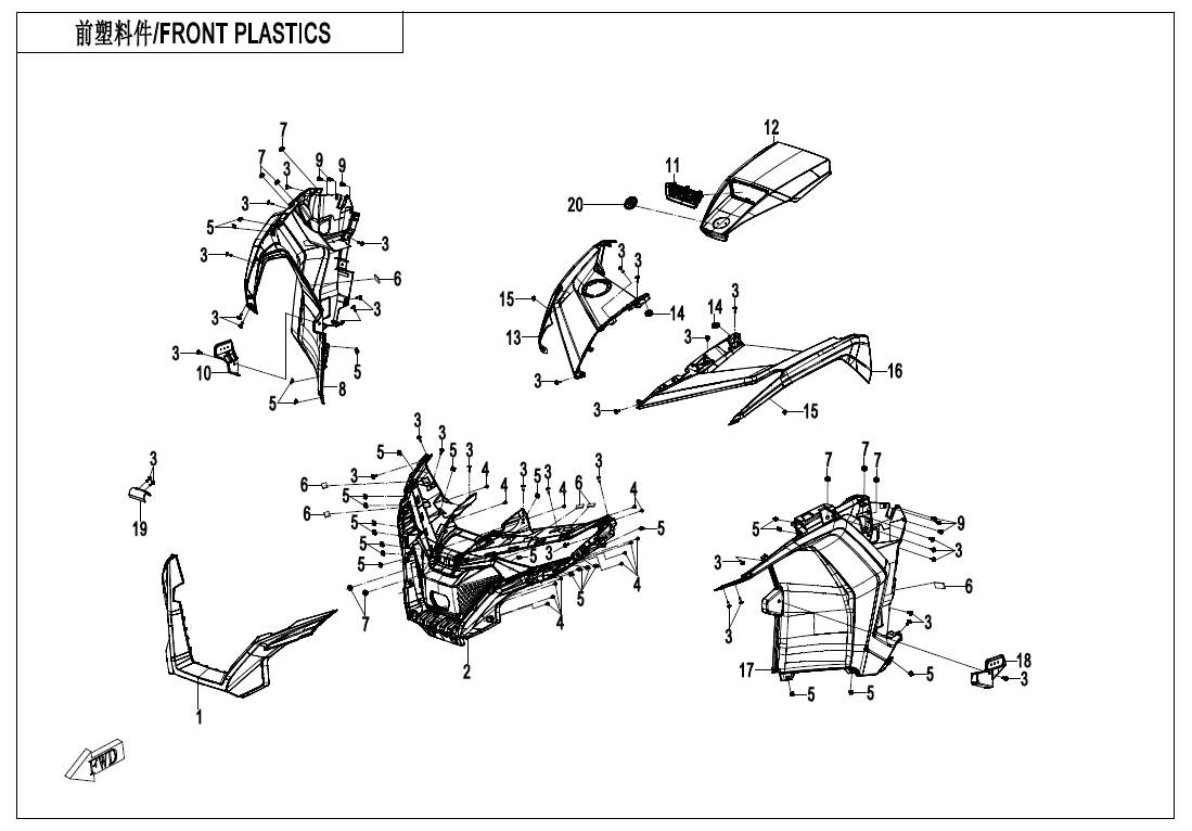 FRONT PLASTICS CF1000SZ-L-F04-1