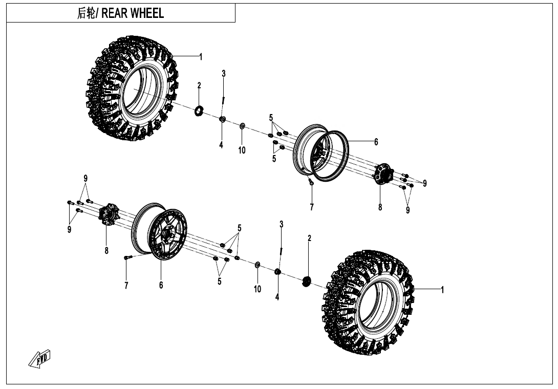 REAR WHEEL CF1000SZ-L-F11-A