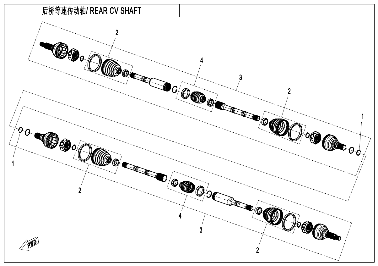 REAR CV SHAFT CF1000SZ-L-F28