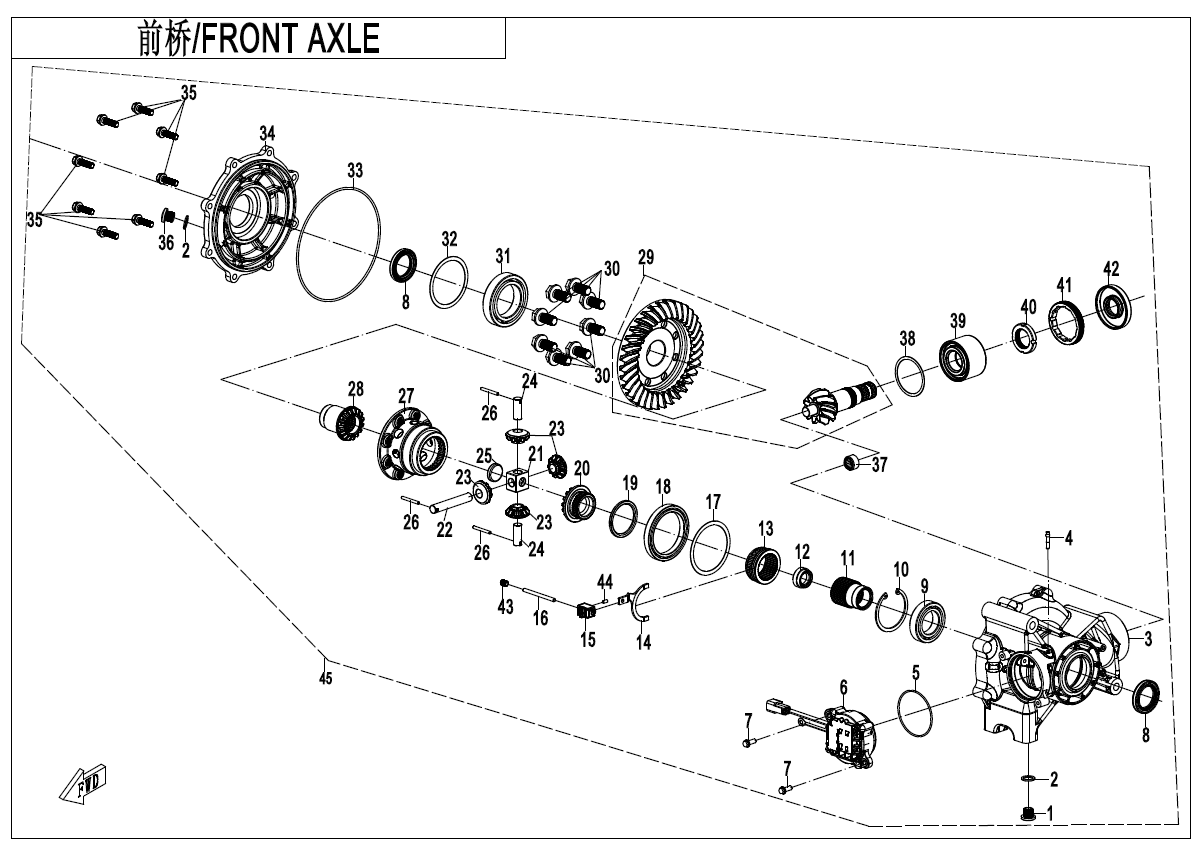 FRONT AXLE CF1000SZ-L-F31