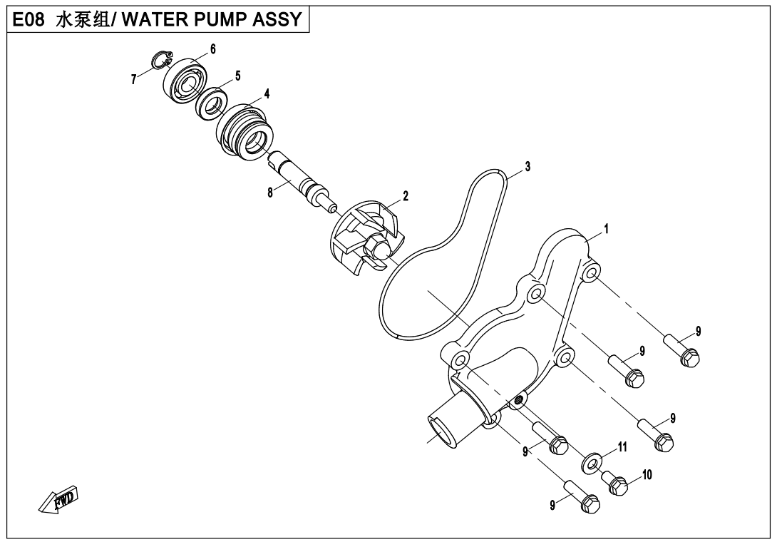 WATER PUMP ASSY ATV