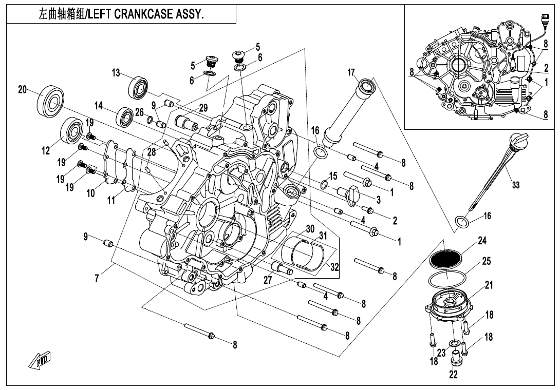LEFT CRANKCASE ASSY LEFT CRANKCASE ASSY