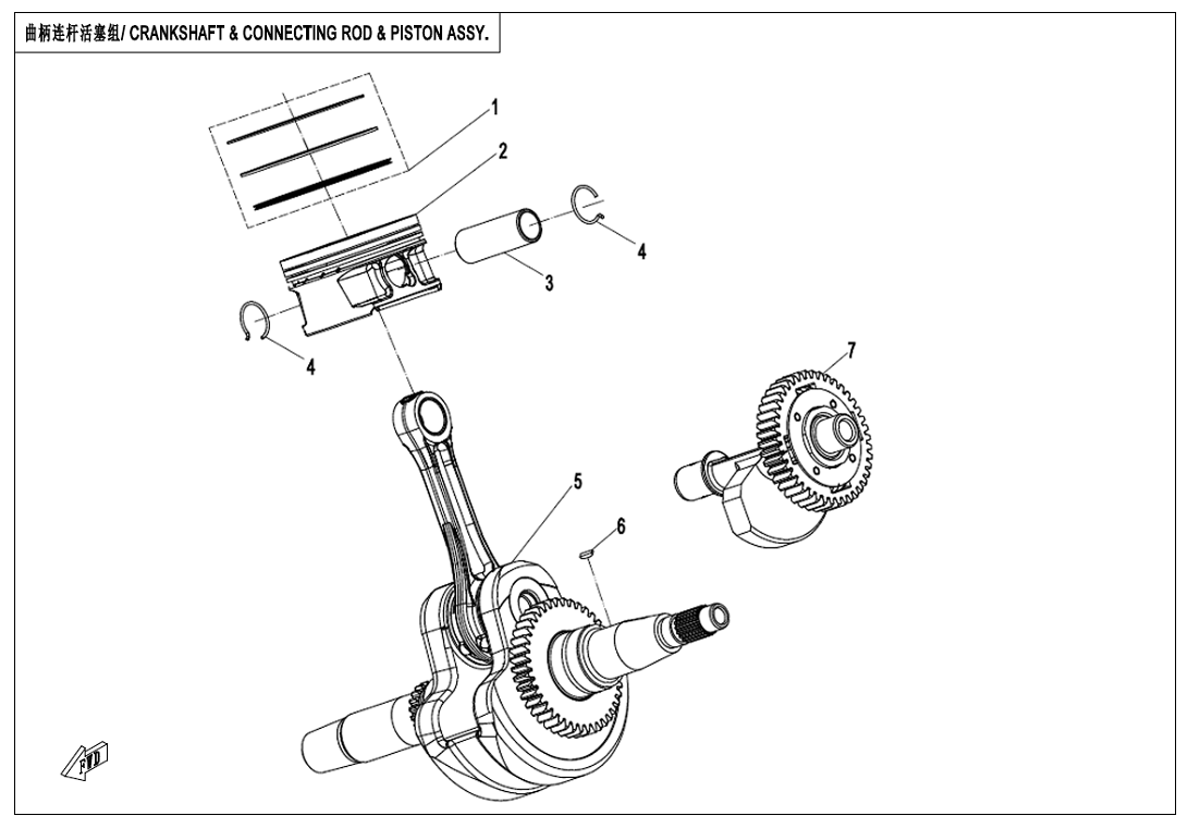 CRANKSHAFT, PISTON, BALANCER