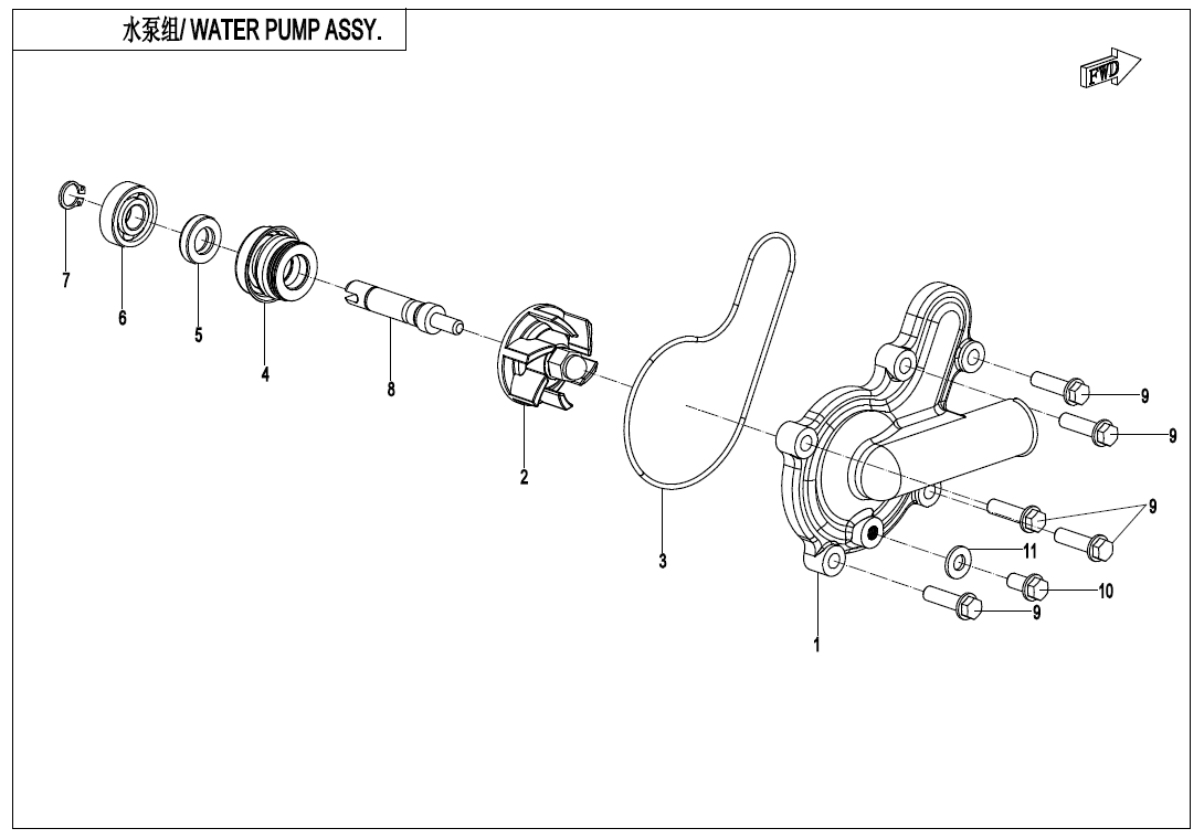 WATER PUMP ASSY UTV