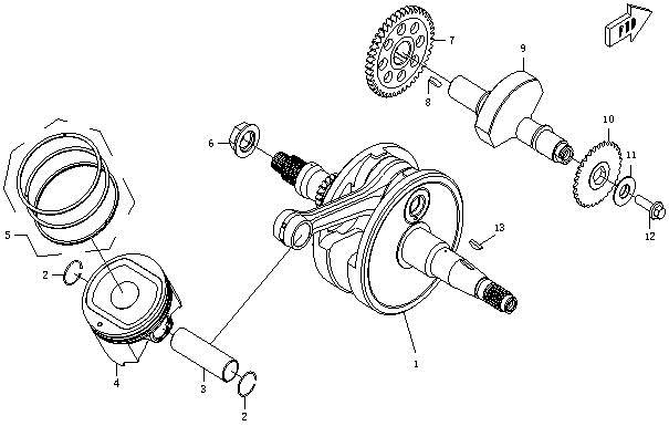 CRANKSHAFT, PISTON, BALANCER CRANKSHAFT, PISTON, BALANCER