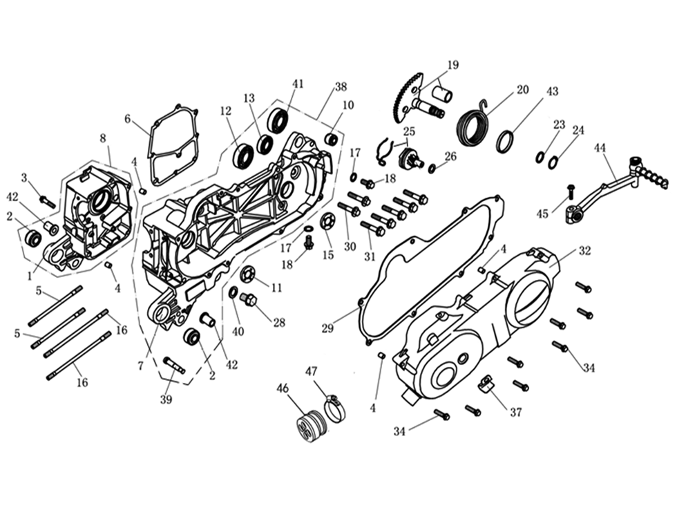 CRANKCASE COMP 1P39QMB-E01