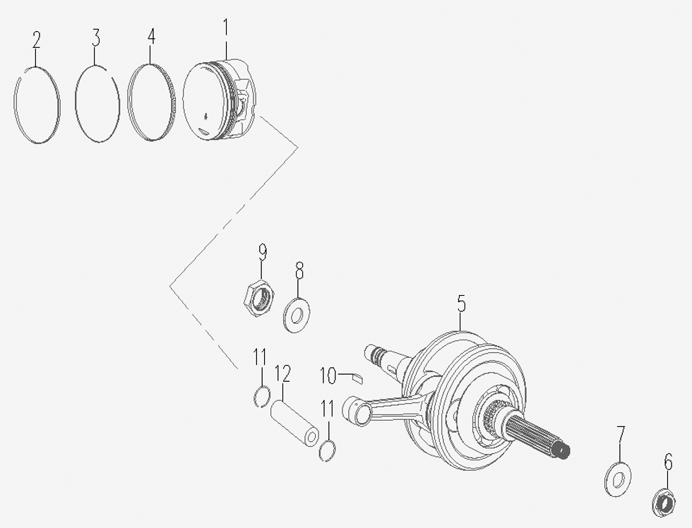 CRANKSHAFT CONNECTING BAR COMP