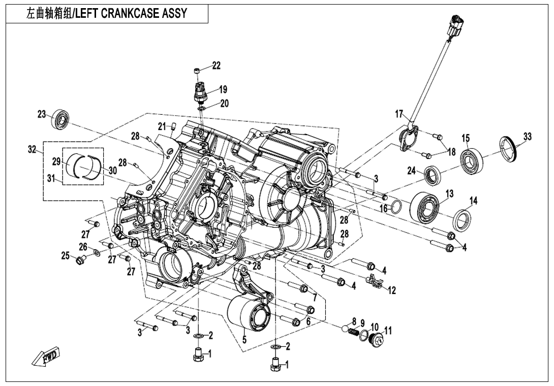 LEFT CRANKCASE ASSY LEFT CRANKCASE ASSY
