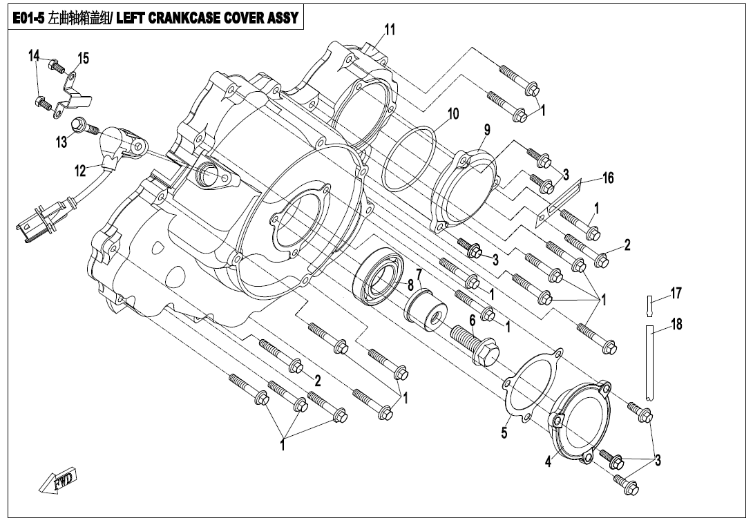 LEFT CRANKCASE COVER ASSY