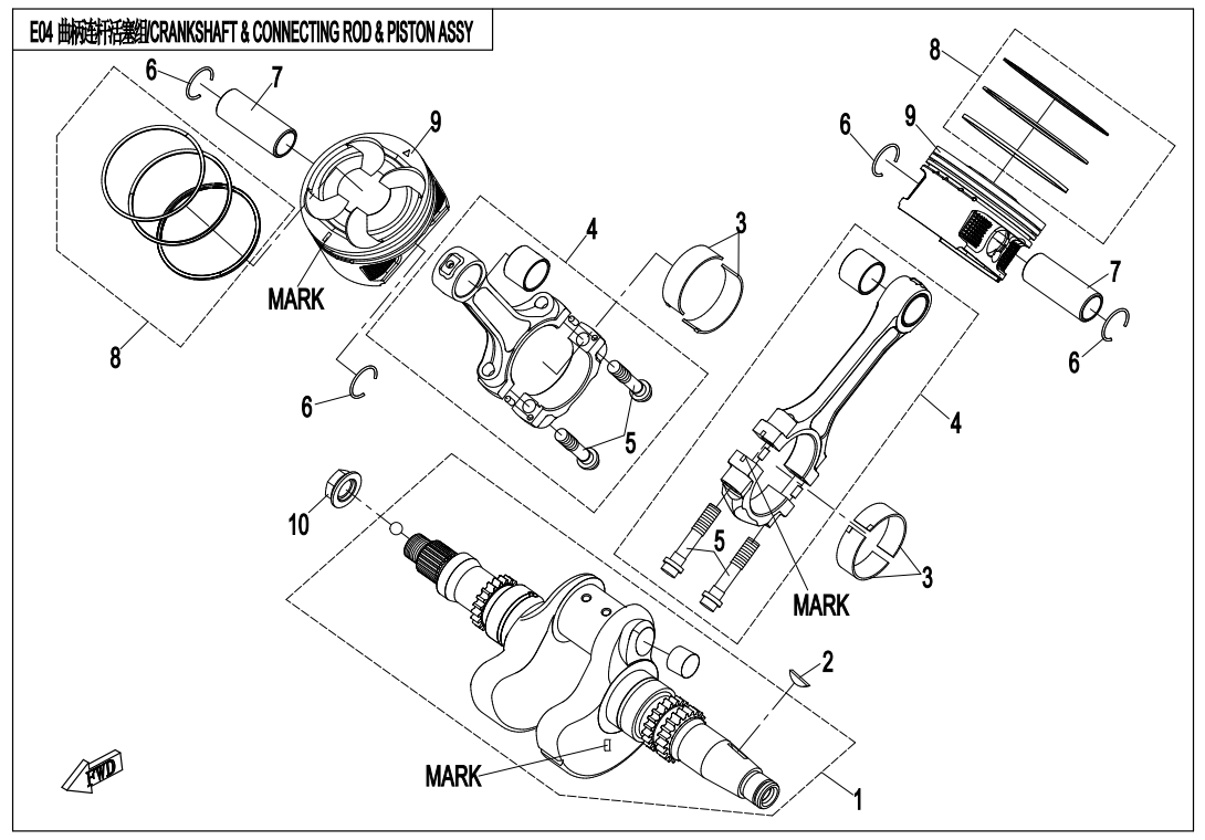 CRANKSHAFT & CONNECTING ROD & PISTON ASSY