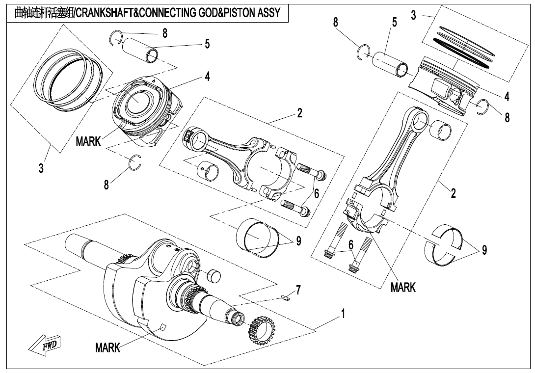 CRANKSHAFT, CONNECTING ROD, PISTON ASSY CRANKSHAFT, CONNECTING ROD, PISTON ASSY