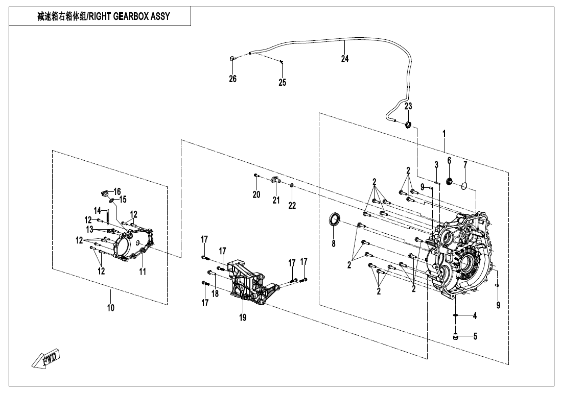 RIGHT GEARBOX ASSY 380Y-2A-E01-6