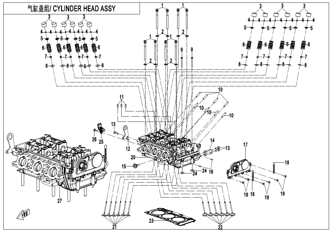 CYLINDER HEAD ASSY 380Y-2C-E02-2