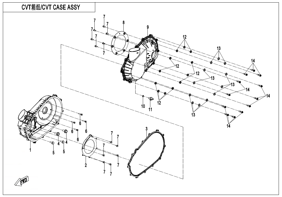 CVT CASE ASSY 380Y-3-E01-3