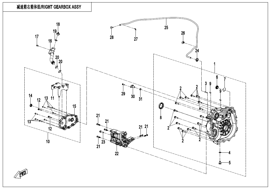 RIGHT GEARBOX ASSY 380Y-3-E01-6