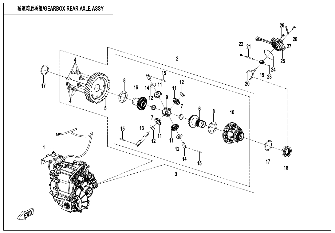 GEARBOX REAR AXLE ASSY 380Y-3-E06-3