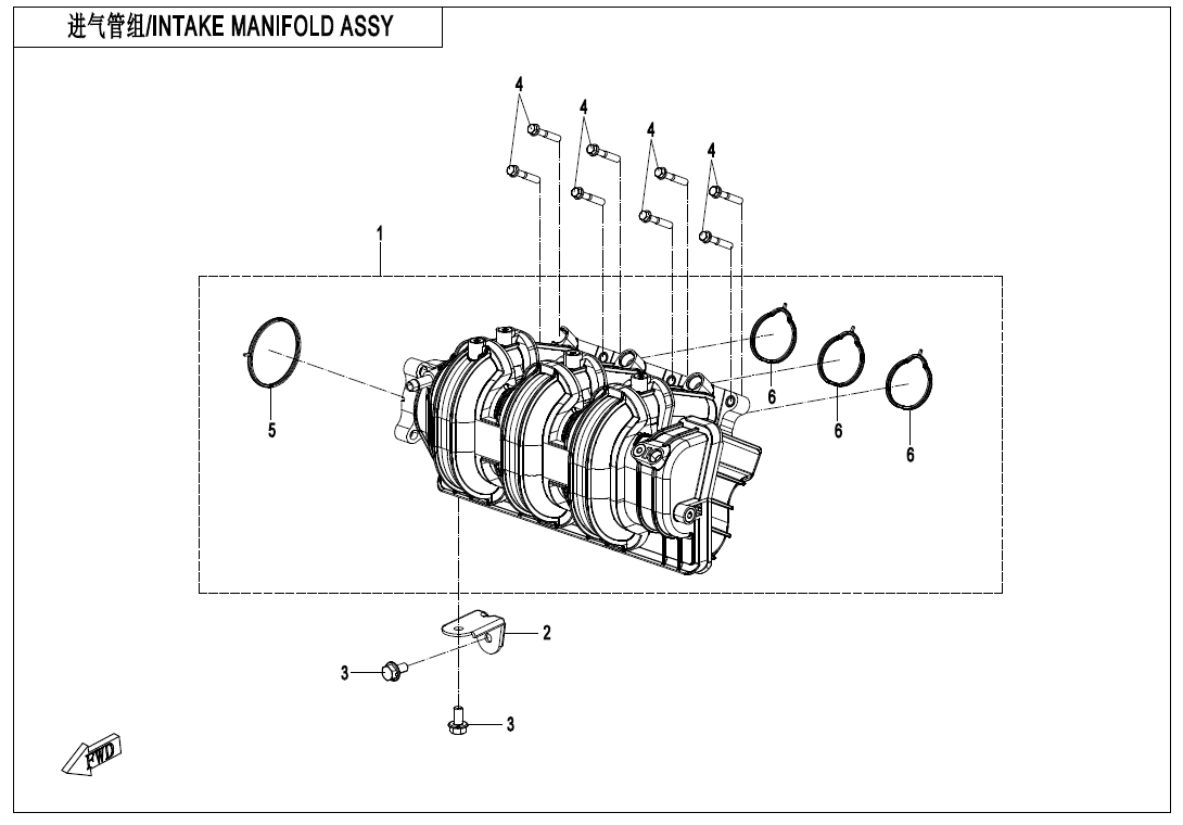 INTAKE MANIFOLD ASSY 380Y-3-E20-B