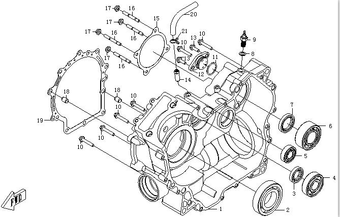 RIGHT CRANKCASE RIGHT CRANKCASE